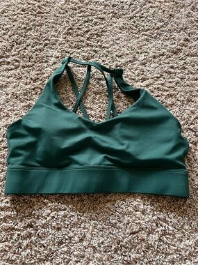 Zyia Deep Green Strappy Sports Bralette